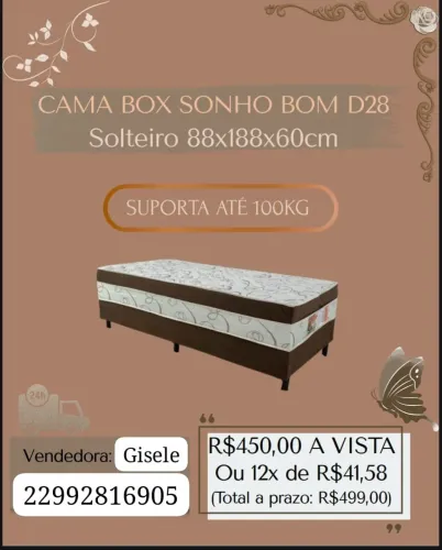 Cama box de solteiro