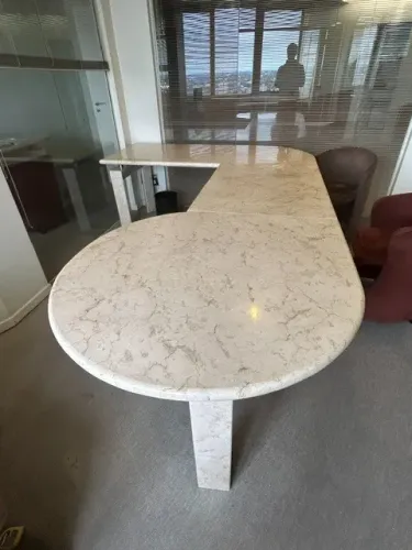 mesa de marmore crema marfil
