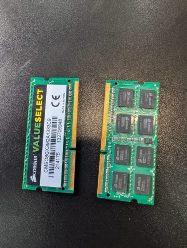 02 Memória RAM DDR3 Corsair Value Select 2X4 8GB 1333mhz