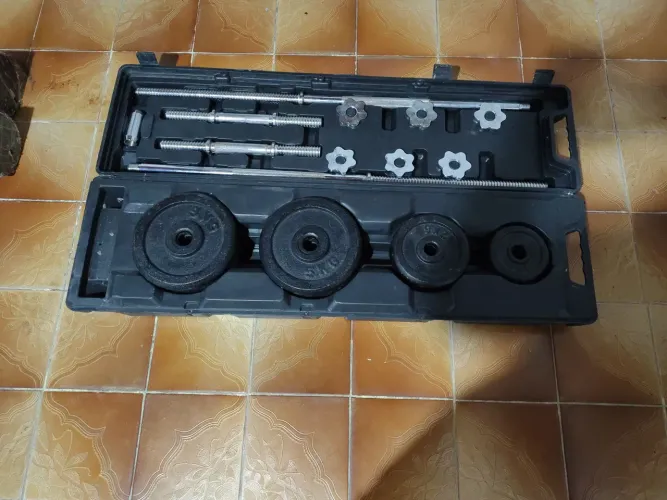 Kit musculação + banco Supino com Scott