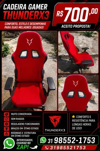 Cadeira Ganer ThunderX4 700 reais