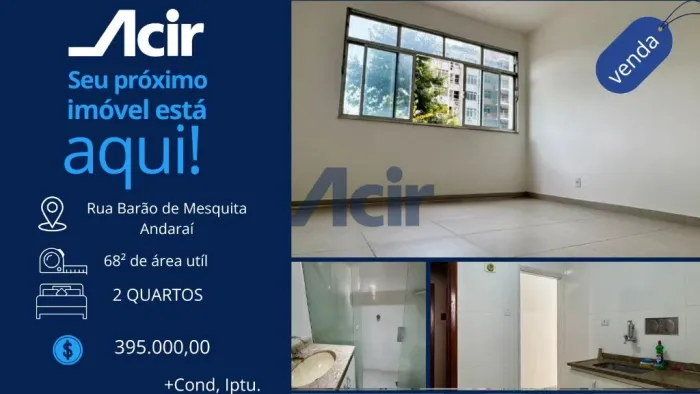ACIR ADMINISTRADORA- APARTAMENTO COM 2 QUARTOS NO ANDARAÍ- R$395.000,00