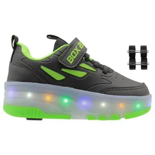 Tênis Casual Plataforma Infantil Box 200 LED Rodinha Removível Cadarço Menino