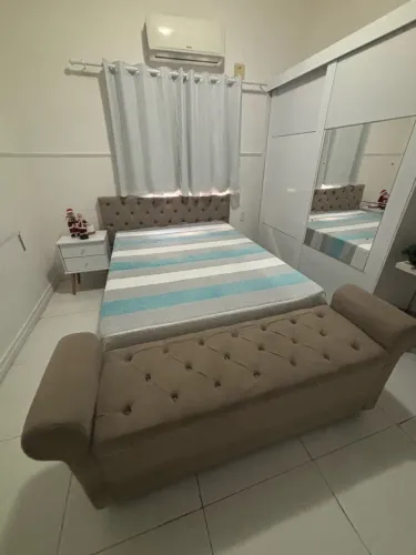 Conjunto de cabeceira e baú para cama de casal queen