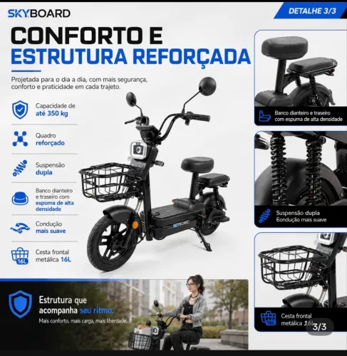 ? Scooter Elétrica Skyboard iBike Nova - 2 Lugares
