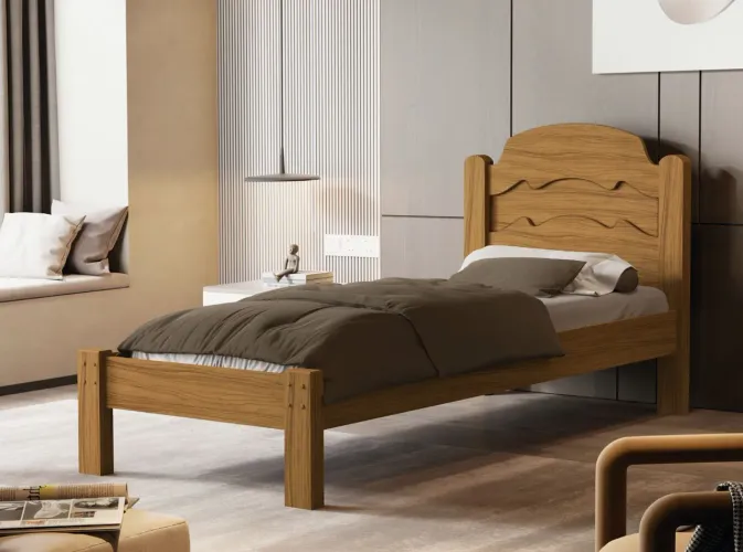 Cama solteiro MDF iris , à pronta entrega 