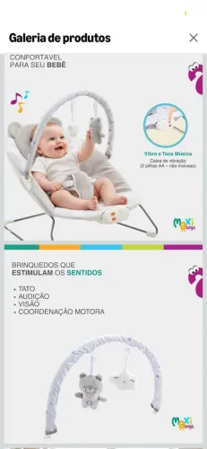 Cadeira Descanso Bebê Musical Polar Skyline Bege Maxi Baby