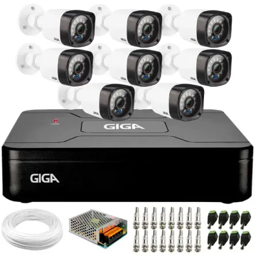 kit 04 camera residencial hd 720p dvr 04ch 500gb+acessorios instalalado