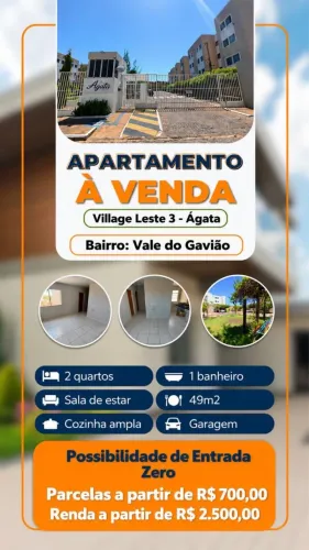 Apartamento no Village Leste - Ágata com ZERO ENTRADA 