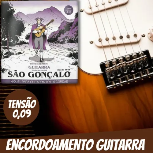 Jogo de Cordas Encordoamento Guitarra 0,09 São Gonçalo _ MS37
