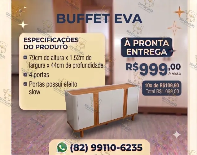 Buffet 4 Portas Elegante à pronta entrega 