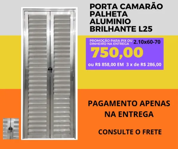 camarão porta 2,10x0,70 aluminionatural - cod pl5q - frete a/c