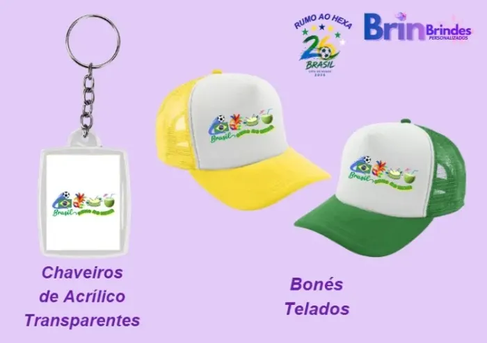 CHAVEIROS E BONÉS PARA COPA 2026