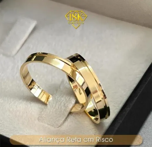 Par de aliança em ouro 18k