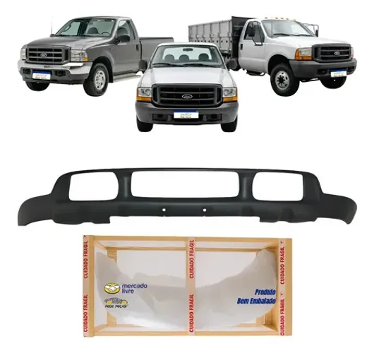 Spoiler Inferior Parachoque F250 F350 F4000 1999 A 2004 Preto