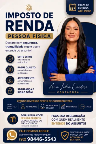 Declaração de Imposto de Renda 2026 | Contadora