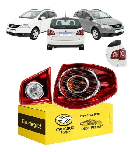 Par Lanterna Traseira Canto Tampa Vw Spacefox 2006 A 2010 Ld Direito/passageiro