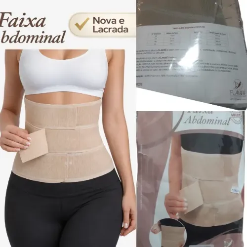 Faixa Abdominal Modeladora Pós-Cirurgia 4 Elásticos - Nova
