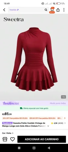 Vestido manga longa