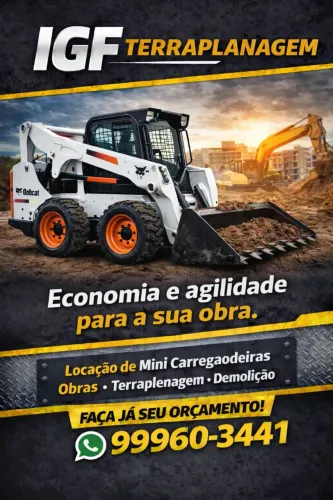 Bobcat Mini Carregadeira - Terraplanagem, Limpeza de lote e Retirada de Entulho