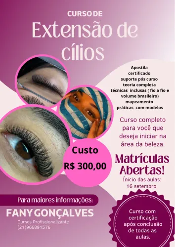 Curso de extensão de cílios 