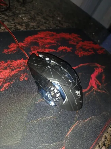MOUSE T-WOLF PRETO RGB ESTÉTICA: ENGRENAGENS NAS LATERAIS