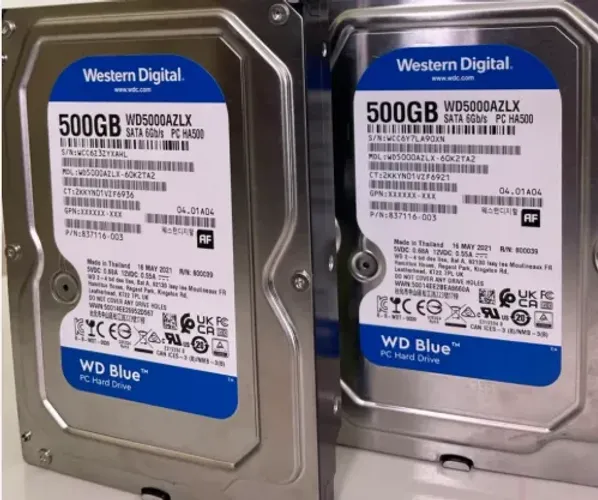 Kit 05 Unidades Hd Wd Blue 500gb 3.5 Sata 3 7200 Wd5000azlx