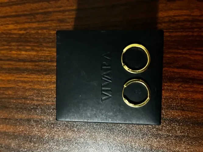 Brinco Argola Vivara Coleção V Ouro 18k 10mm - Com Caixa