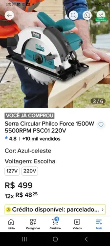 Serra elétrica madeira philco