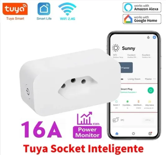 Tomada Inteligente Wifi 16A Tuya Smart Life