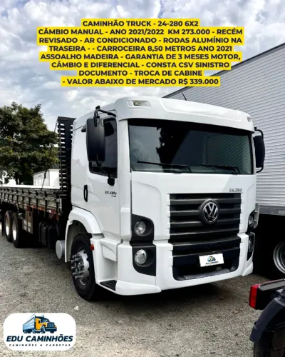 CAMINHÃO TRUCK VW 24.280 6x2 Ano: 2021/2022