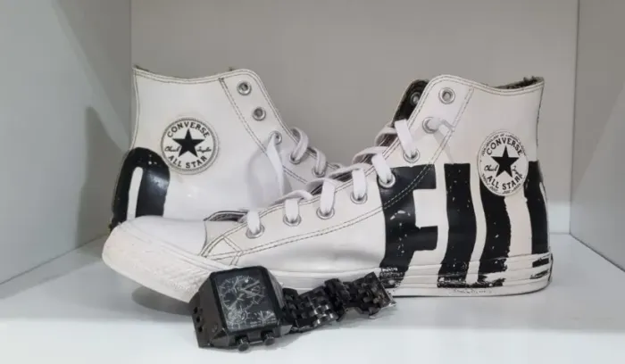 Tênis Converse Chuck Taylor All Star Cano Alto Couro Branco (Usado)
