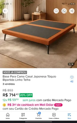 Base cama casal estilo japonesa