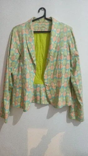 Blazer Cropped Dress To - Estampa Abacaxi (Tam M)