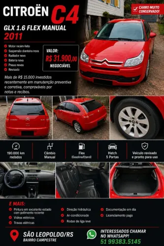 Citroen C4 GLX 1.6 Flex 16V 5P Mec. 2011