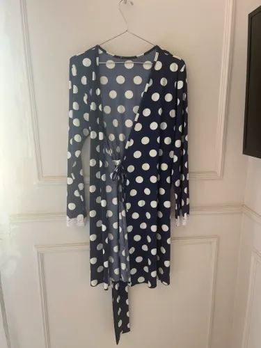Robe com estampa de poá