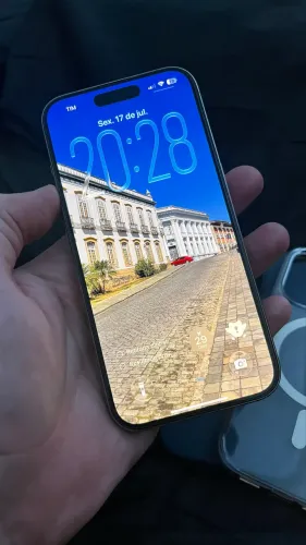 iPhone 15 Pro 256GB Cor Titânio Natural Bateria 100%
