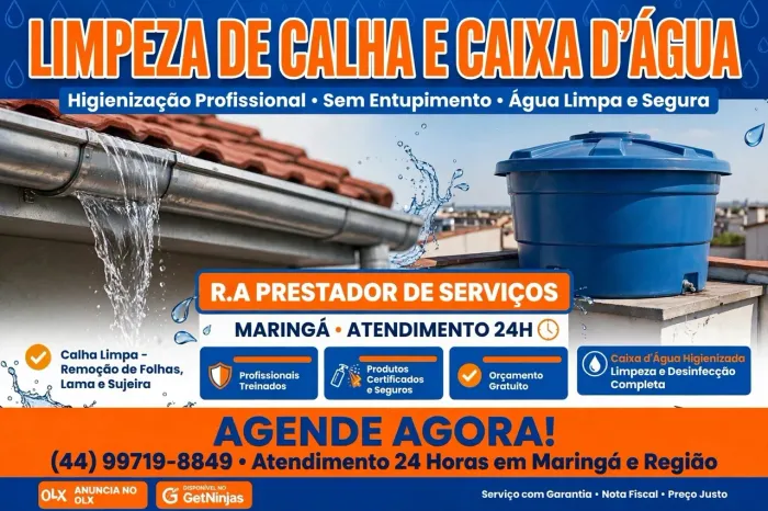 Limpeza de calha e caixa d'água