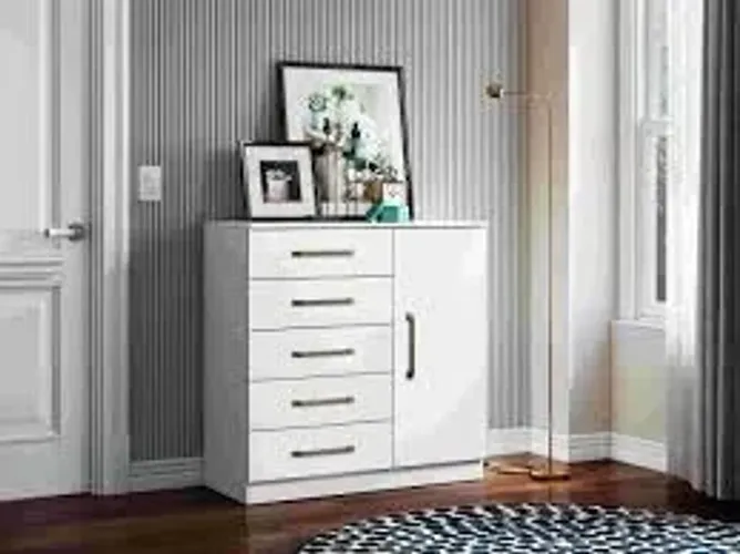Cômoda Milão 5Gvs 1Pt Branco Aramoveis - Entrega Rápida!