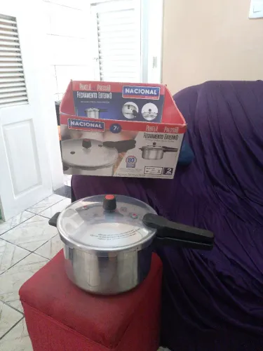 Panela de pressão de 7 l fechamento externo trava de segurança