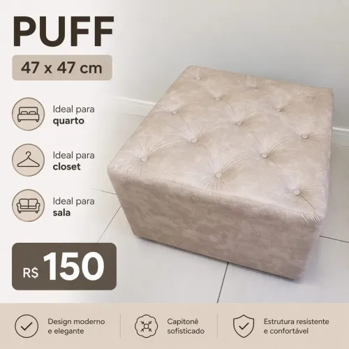 PUFF para quarto, closet ou sala de estar.
