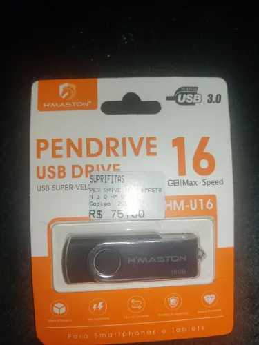 Pendrive hmaston 16 gb promoção de 75 reais por 60