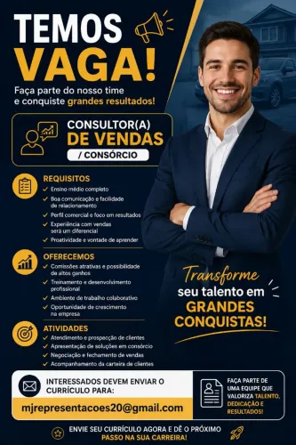 Vaga Consultor De Vendas