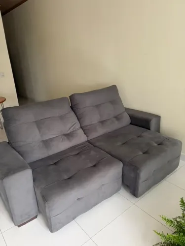 Sofá retrátil 2,28 metros cinza