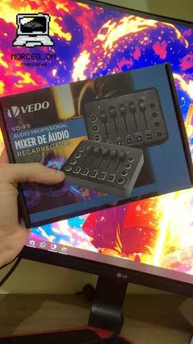 Mesa de Som para Jogos, Interface de Áudio Recarregável com RGB e Interface de Microfone..