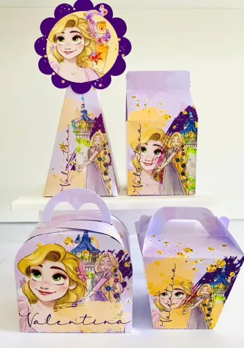 Kit de caixinhas personalizadas - tema Rapunzel