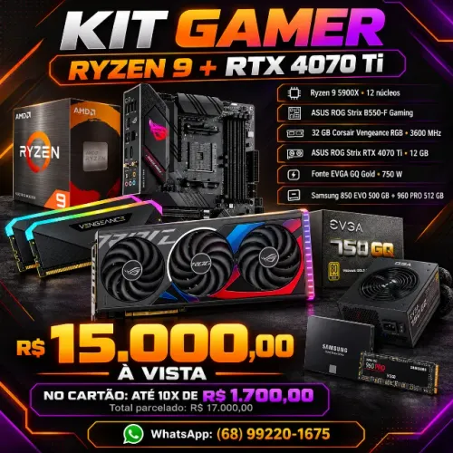 KIT RYZEN 9 + RTX 4070 Ti ASUS ROG STRIX