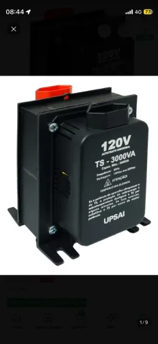 Auto Transformador Upsai TS3000va Bivolt 1800w Preto