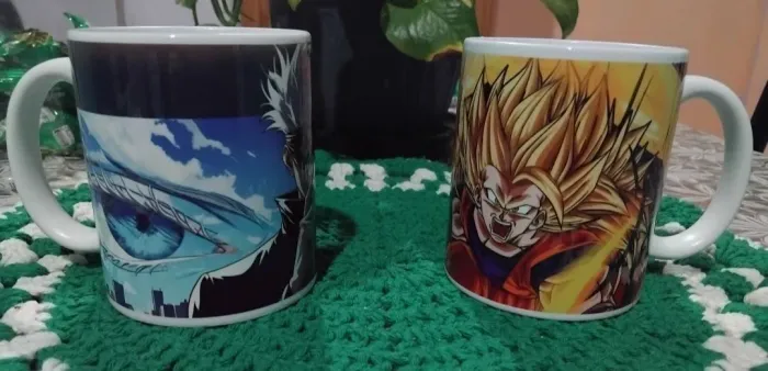 Caneca Personalizada Anime - Goku ou Satoru Gojo 325ml 