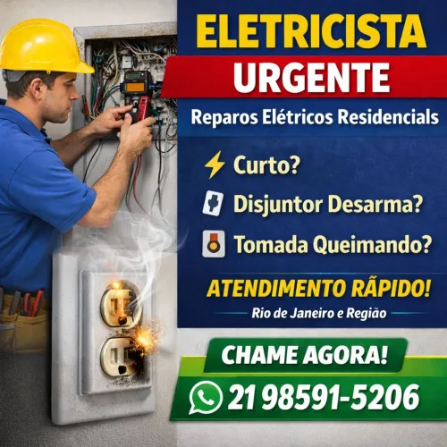 ELETRICISTA URGENTE RJ | Curto, Disjuntor Desarmando e Manutenção Elétrica<br>